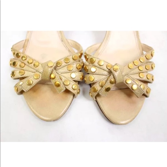 Prada ivory kitten heel mules with studs, size 38 - Picture 2 of 4